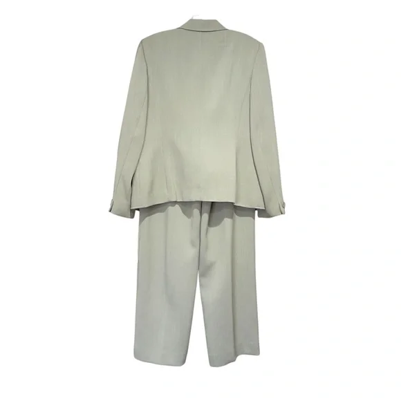 Jones NY Light Sage Green Blazer PantSuit 2Pc Set Sz 12 NWT High Waist Loose Fit - Picture 2 of 16